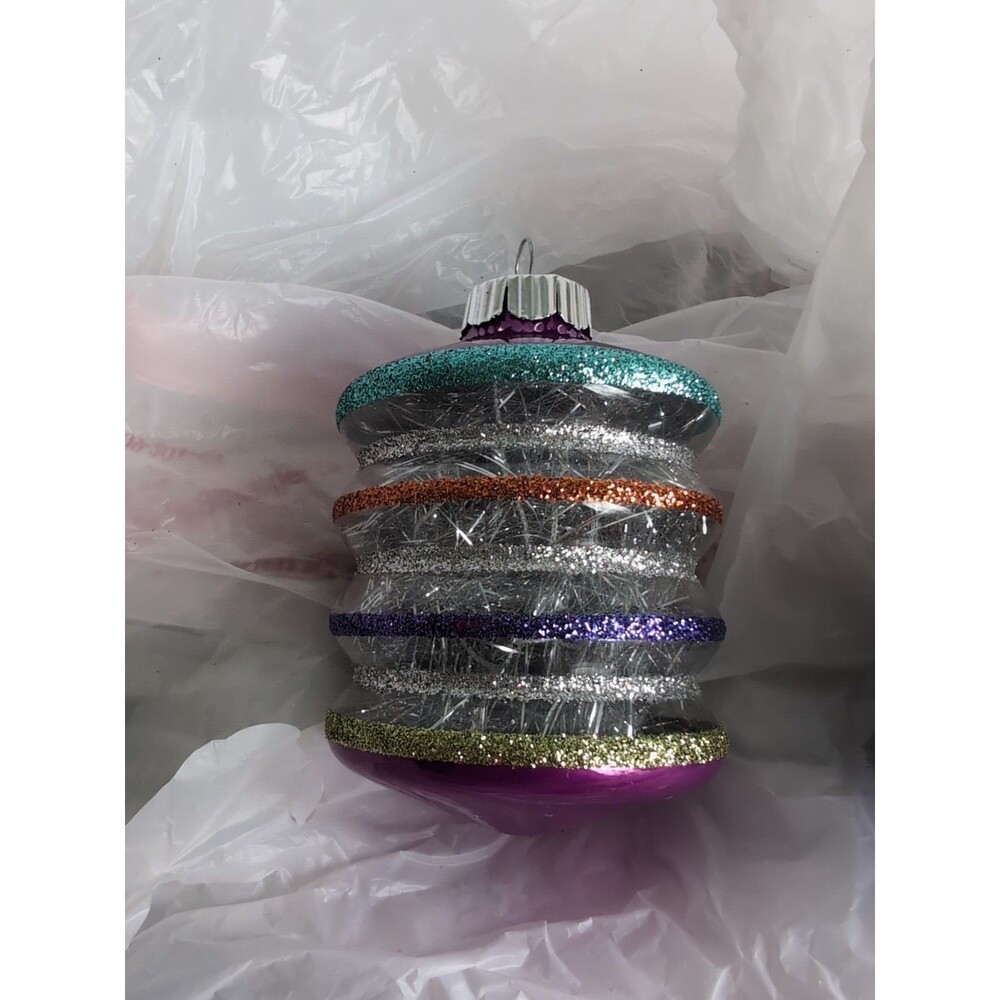 Christopher Radko Holiday Splendor Twist Spool Reflector Christmas Ornament PINK
